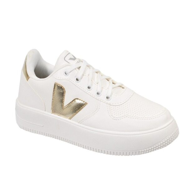 TENIS VT, BRANCO/DOURADO